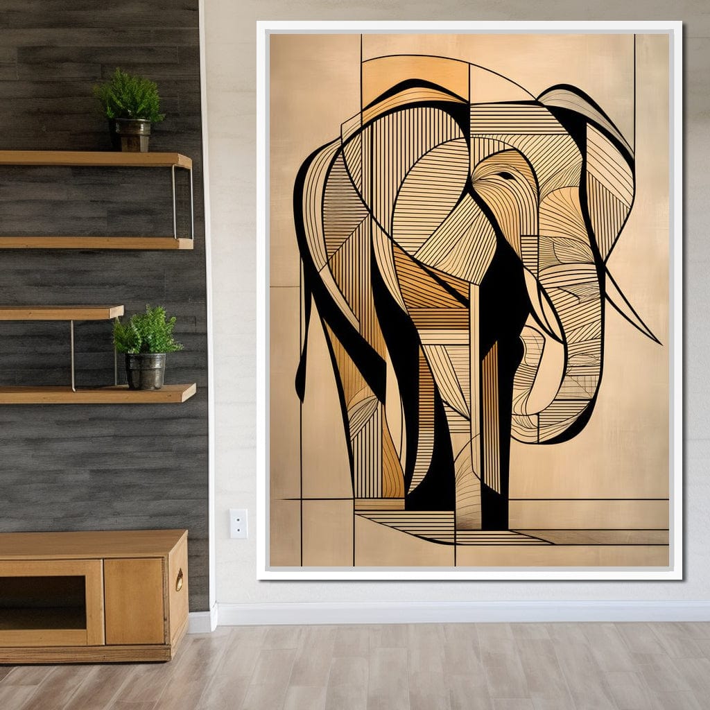 Majestic Geometric Elephant Canvas Wall Art