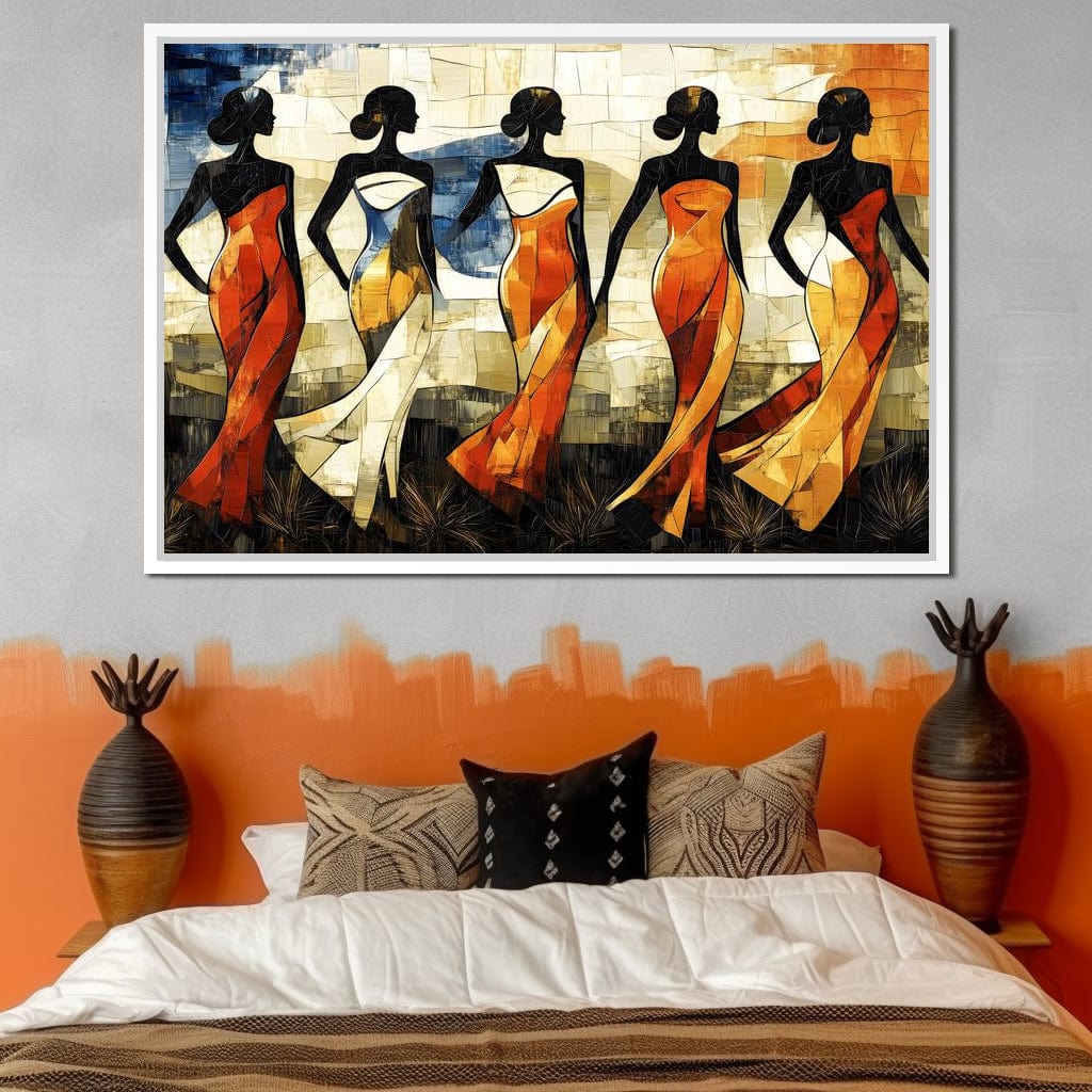 Graceful Dance of Silhouettes Canvas Wall Art