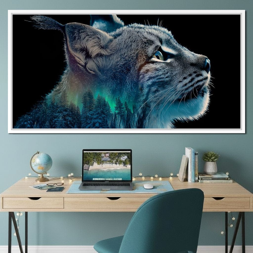 Aurora Lynx Spirit Portrait Canvas Wall Art