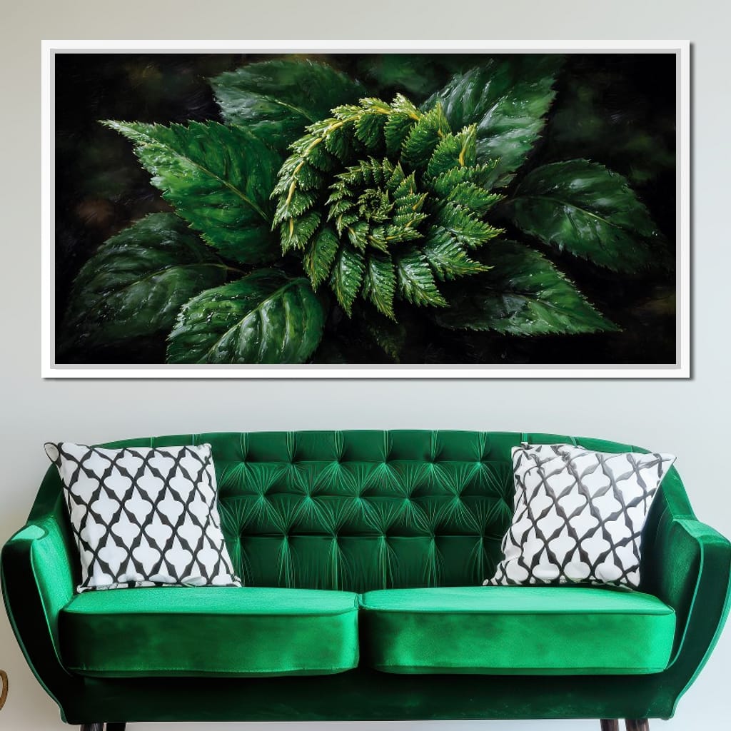Tropical Fern Leaf Bouquet Canvas Wall Art