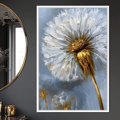 Gilded Dandelion Canvas Wall Art