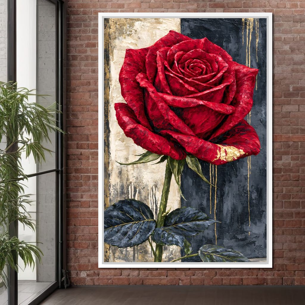 Gilded Petals On Divided Ground Canvas Wall Art