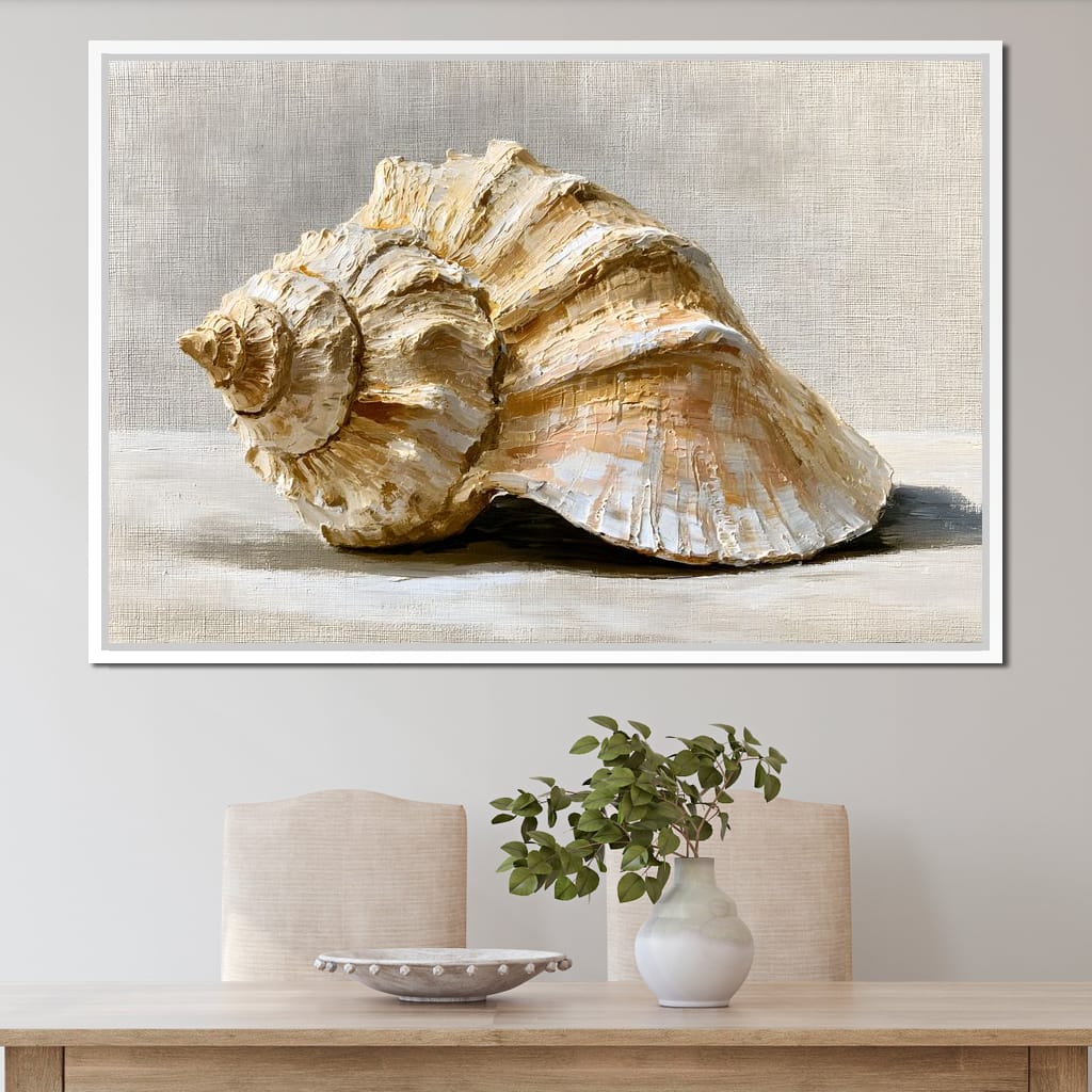 Tidal Rhythms of Coastal Shell Canvas Wall Art