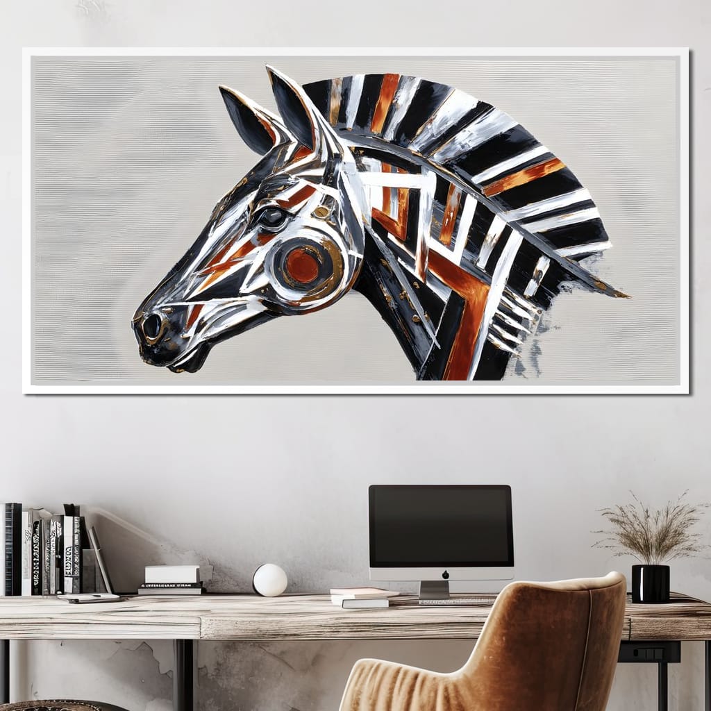 Chrome Horse Elegance Canvas Wall Art