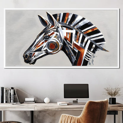 Chrome Horse Elegance Canvas Wall Art