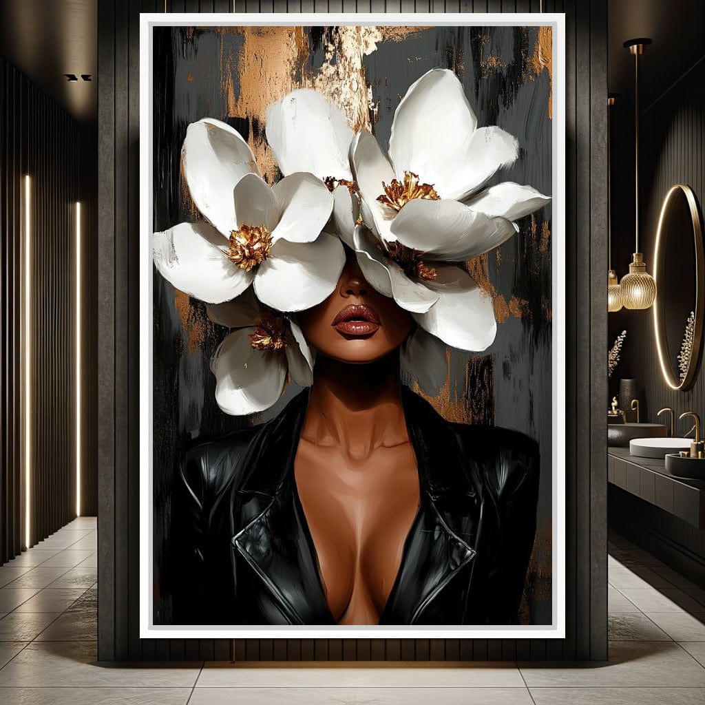 Golden Petals of Elegance Canvas Wall Art