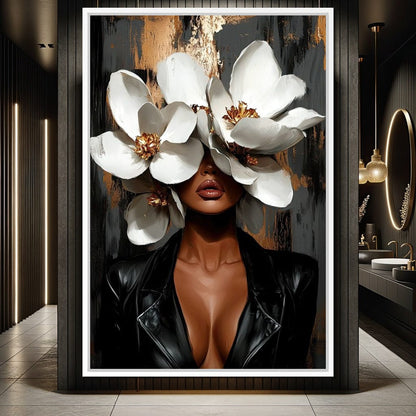 Golden Petals of Elegance Canvas Wall Art