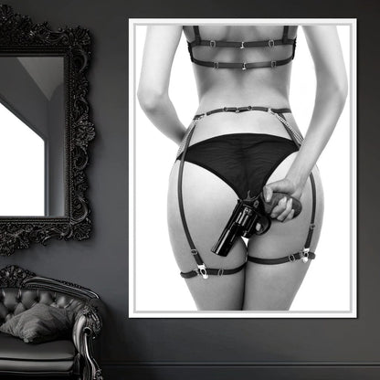 Gun Ass Canvas Wall Art
