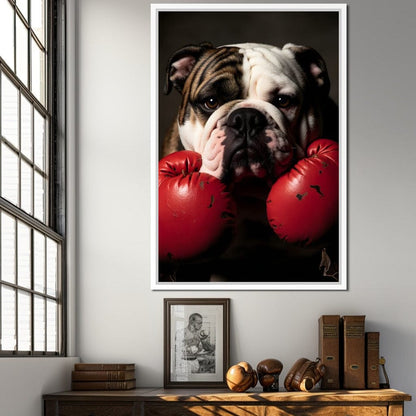 Bulldog Pugilist Canvas Wall Art