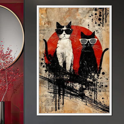 Streetwise Cats With Shades Canvas Wall Art