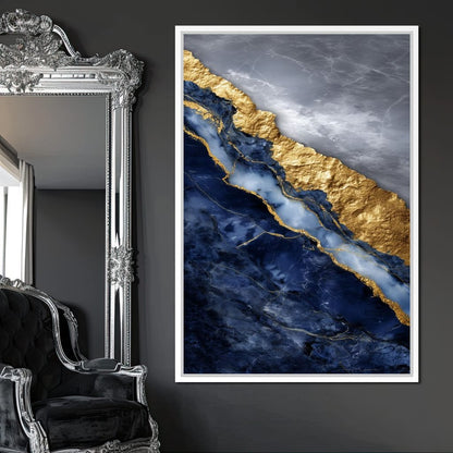 Gilded Midnight Marble Rift Canvas Wall Art