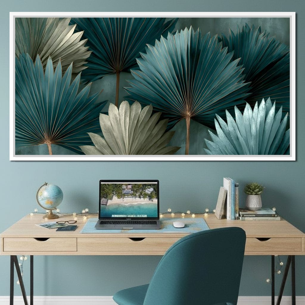 Verdant Palms Held By Time Canvas Wall Art