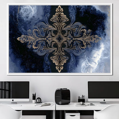 Gilded Blue Reverie Canvas Wall Art