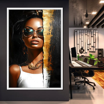 Golden Radiance Encounter Canvas Wall Art