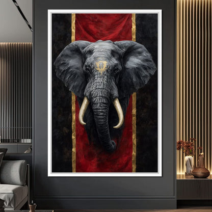 Golden Sigil Elephant King Canvas Wall Art