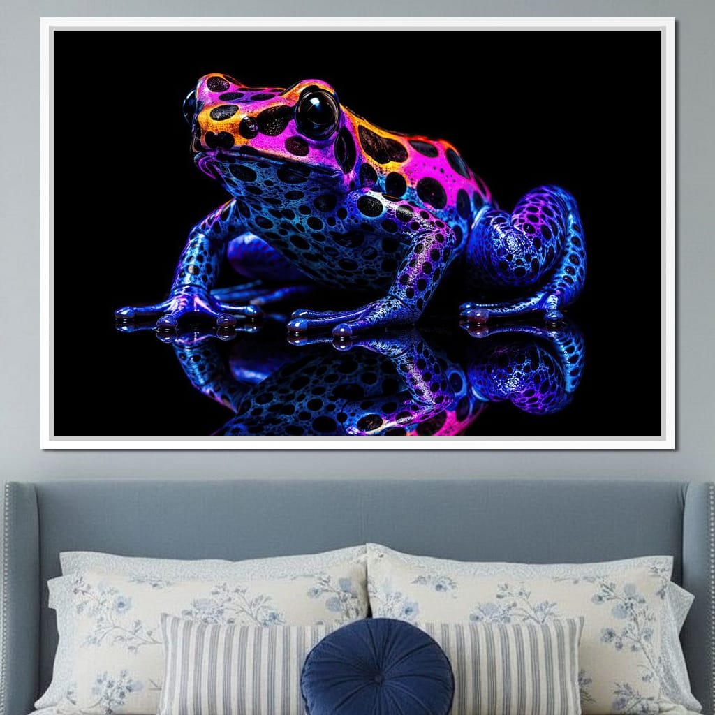 Electric Dart Frog Canvas Wall Art