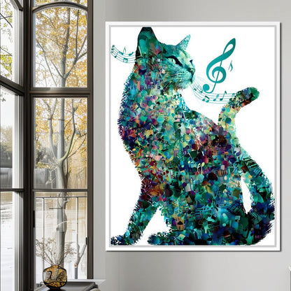 Melody Paws Neon Cat Muse Canvas Wall Art