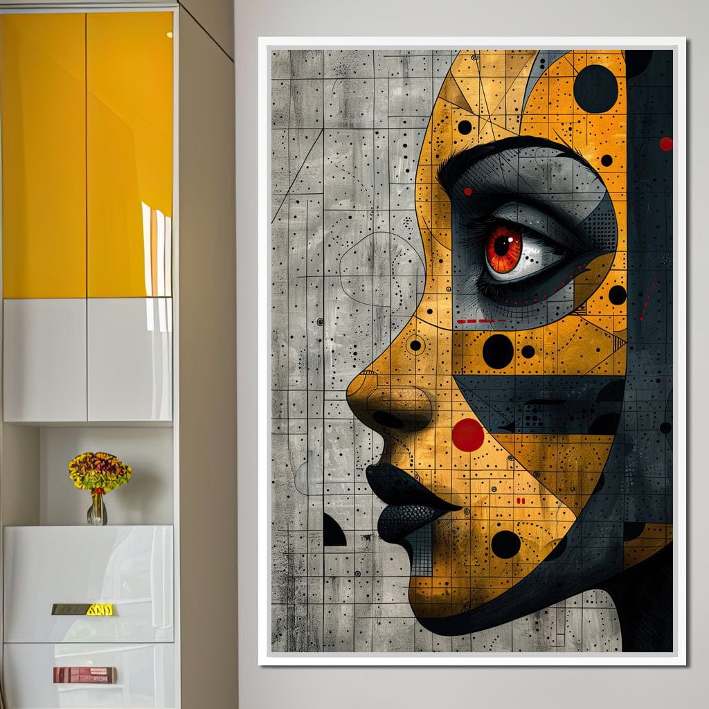 Mechanized Visage Unveiled Canvas Wall Art