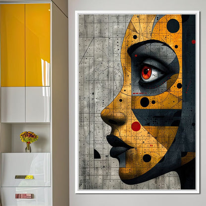 Mechanized Visage Unveiled Canvas Wall Art