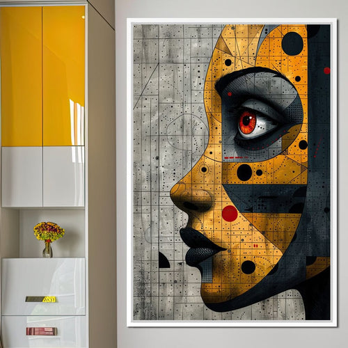 Mechanized Visage Unveiled Canvas Wall Art