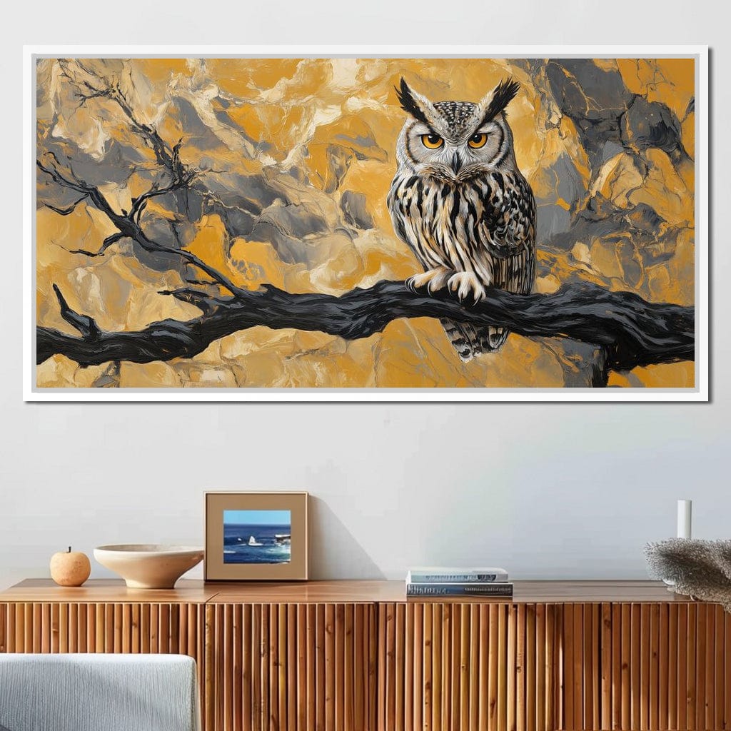 Majestic Owl Essence of Autumn Canvas Wall Art