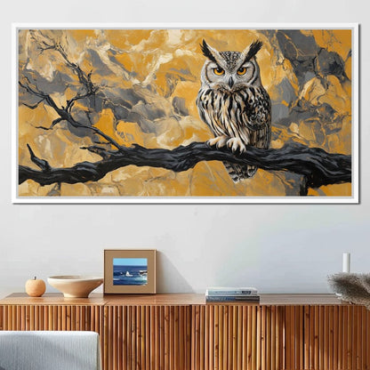 Majestic Owl Essence of Autumn Canvas Wall Art