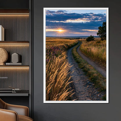 Golden Hour Journey Home Canvas Wall Art