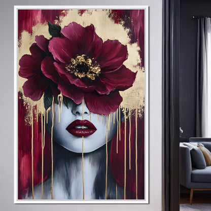 Golden Petals Silent Beauty Canvas Wall Art