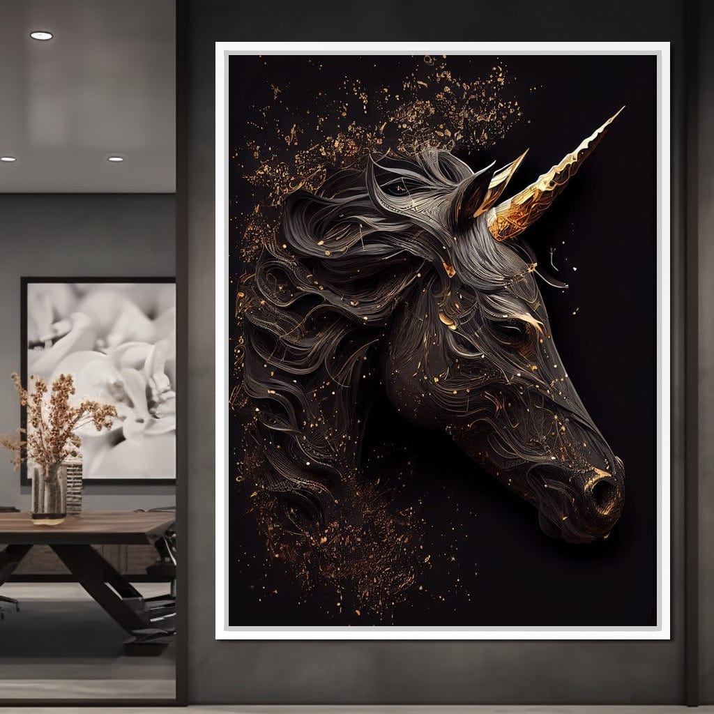 Black Unicorn Canvas Wall Art