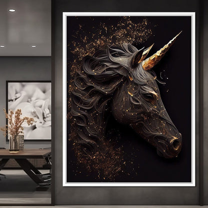 Black Unicorn Canvas Wall Art