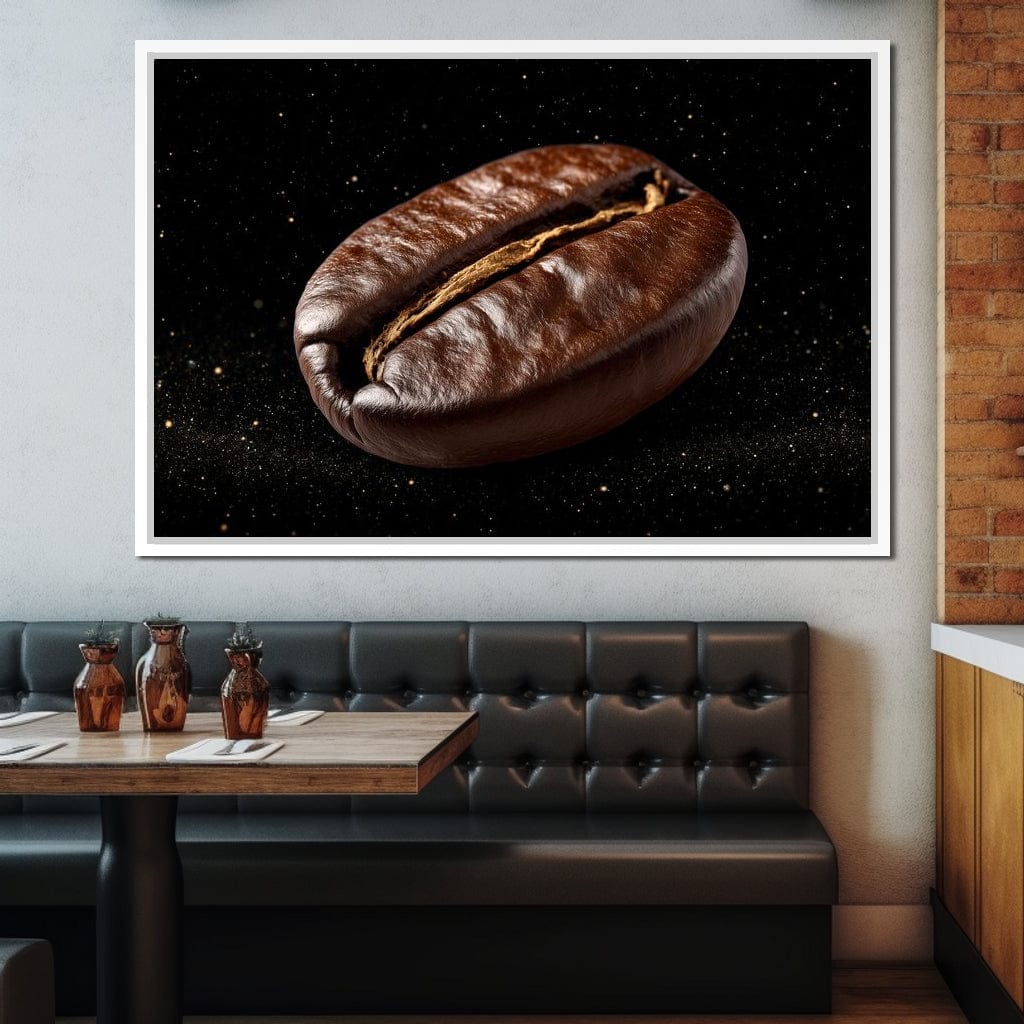 Cosmic Coffee Bean Orbit Canvas Wall Art