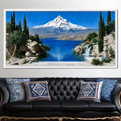 Majestic Peaks and Tranquility Canvas Wall Art