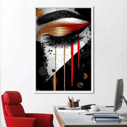 Golden Gaze Elegance Canvas Wall Art