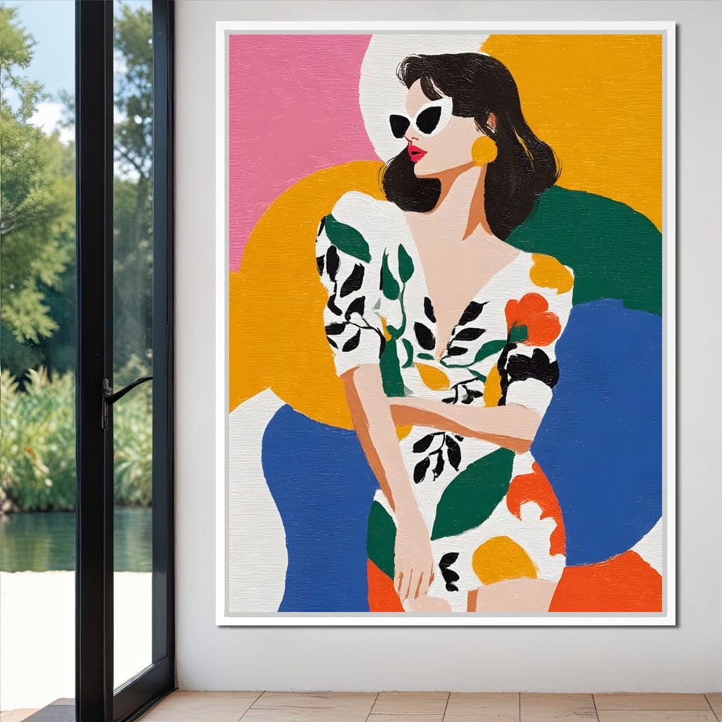 Retro Chic Diva Color Pop Portrait Canvas Wall Art