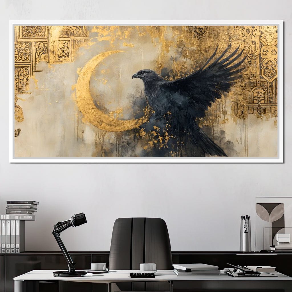 Golden Flight of Midnight Canvas Wall Art