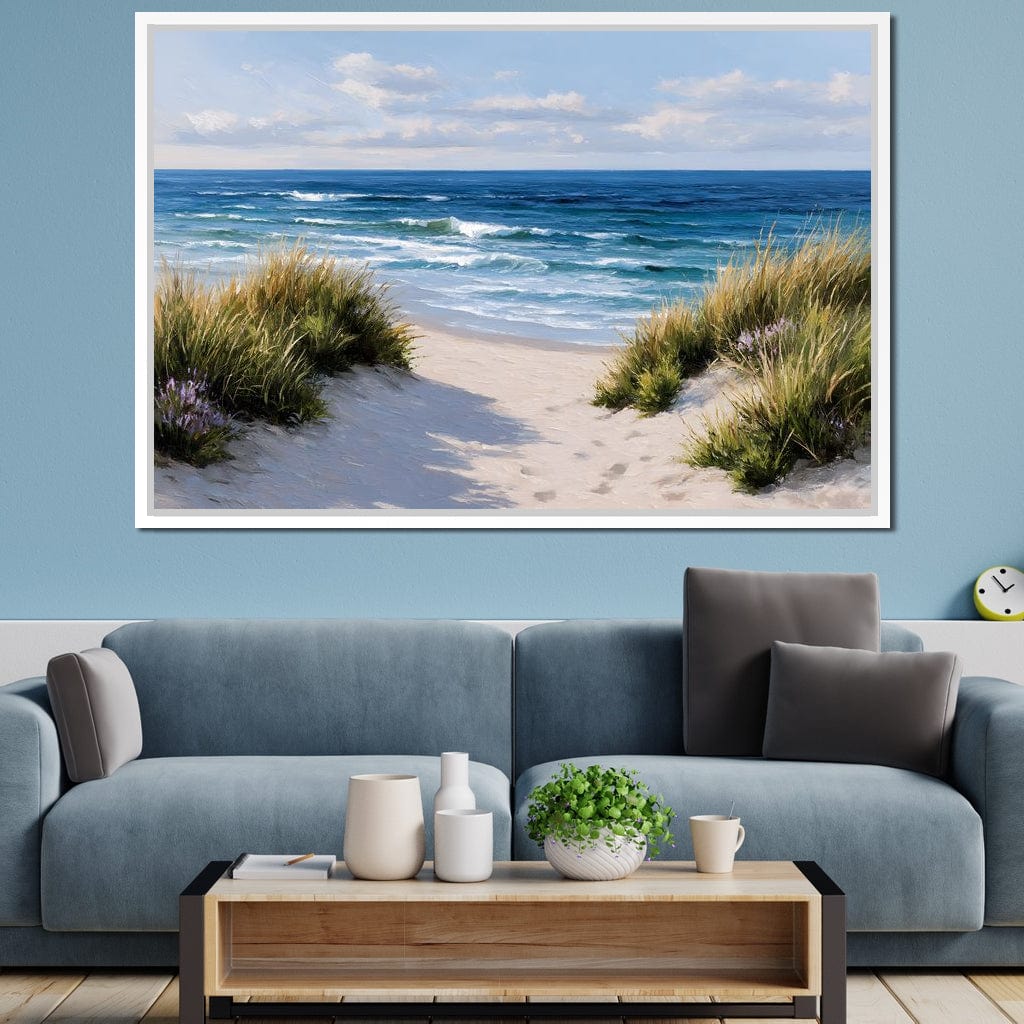 Waves Beyond the Dune Pathway Canvas Wall Art