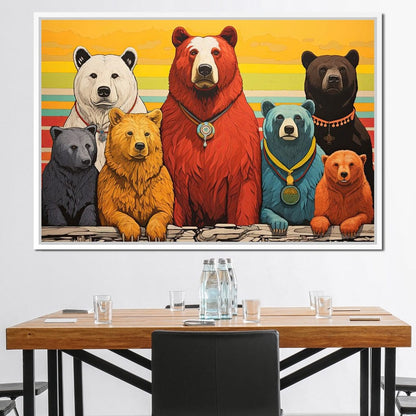 Kaleidoscope of Bears Canvas Wall Art