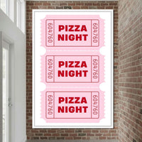 Retro Pizza Night Raffle Tickets Canvas Wall Art