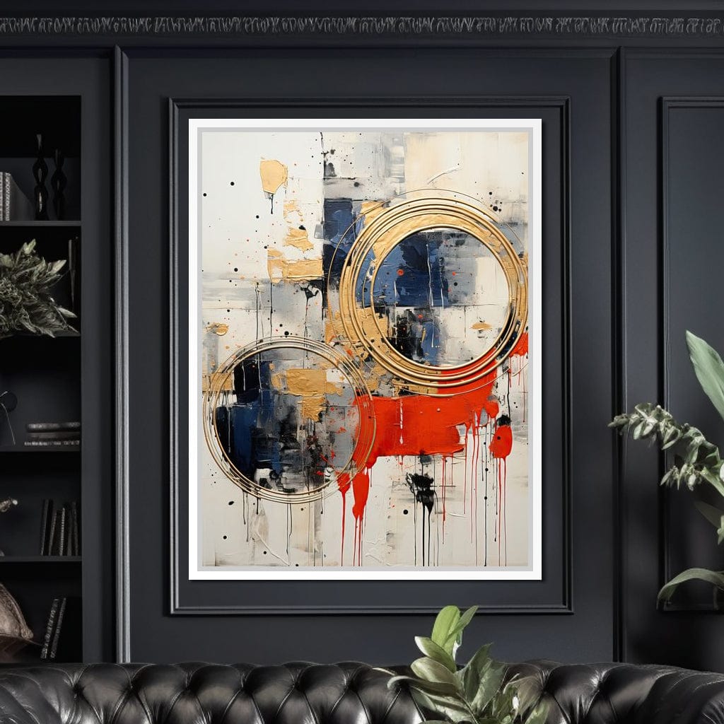Golden Royal Geometric Harmony 04 Canvas Wall Art