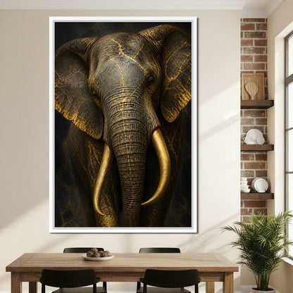 Elephant Gilded Wisdom Canvas Wall Art