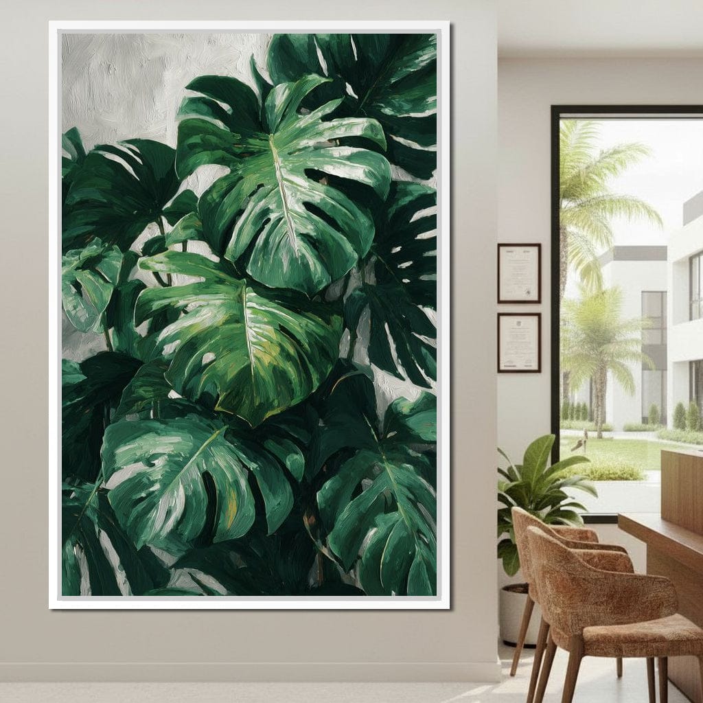 Monstera Garden Stillness Canvas Wall Art