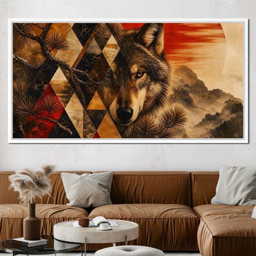 Solitary Predator Rising Sun Canvas Wall Art