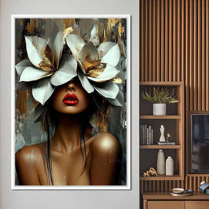 Golden Petals Revelation Canvas Wall Art