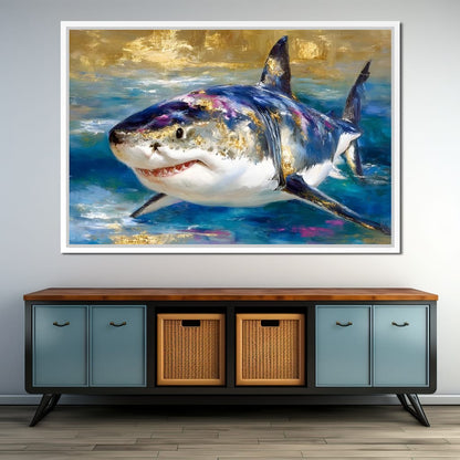 Gilded Great White Hunter Canvas Wall Art