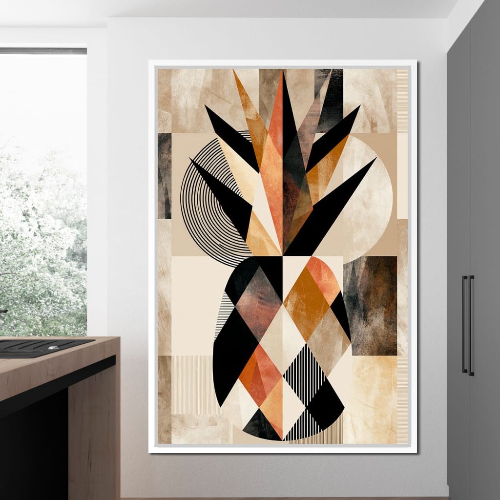 Geometric Still Life of Tropical Pineapple Canvas Wall Art