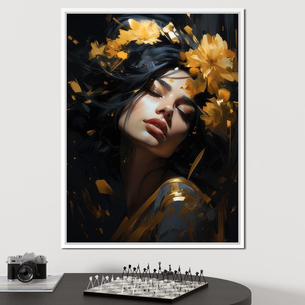 Regal Floral Headpiece Canvas Wall Art