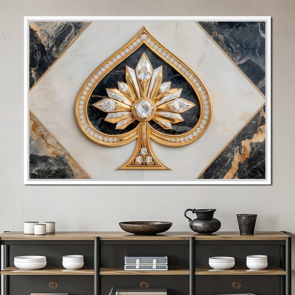 Golden Ace Diamond Blossom Canvas Wall Art