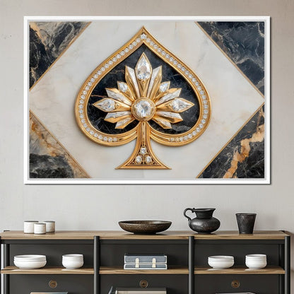Golden Ace Diamond Blossom Canvas Wall Art