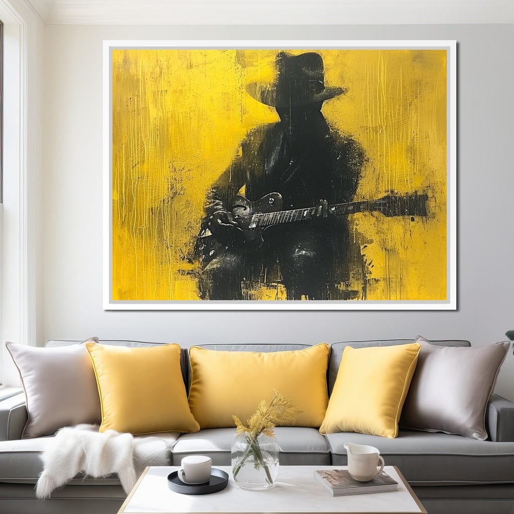 Golden Melody Silhouette Canvas Wall Art