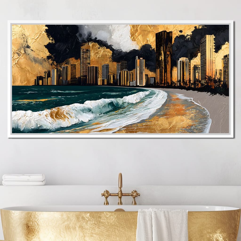 Gilded Towers Beyond The Tides Canvas Wall Art